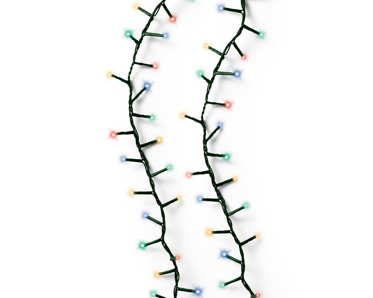 500 LED compact multi colour lights on green cable
