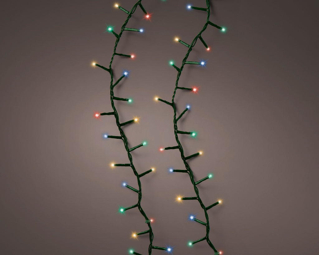 1500 LED compact multi-coloured lights on green cable