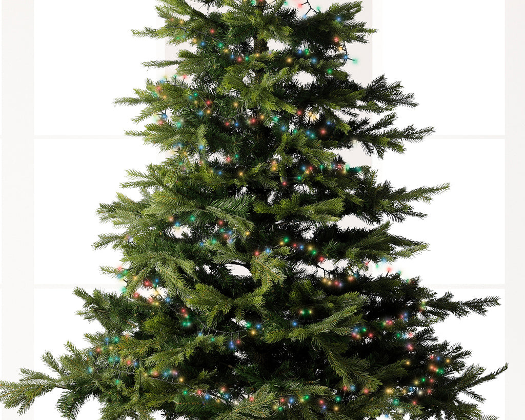 1500 LED compact multi-coloured lights on green cable