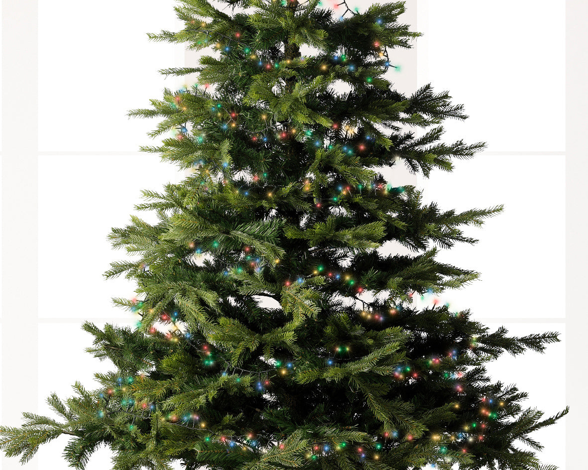 1500 LED compact multi-coloured lights on green cable