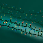 1500 LED compact multi-coloured lights on green cable