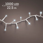 1000 LED compact tree cool white lights with white wire