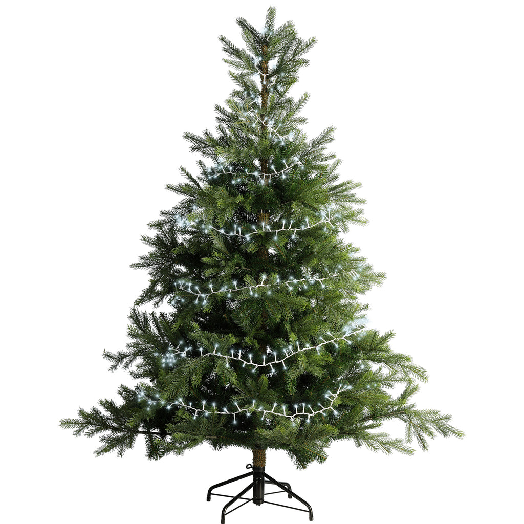 1000 LED compact tree cool white lights with white wire