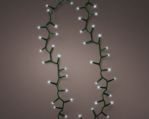 1000 LED Compact Cool White Lights on Green Cable