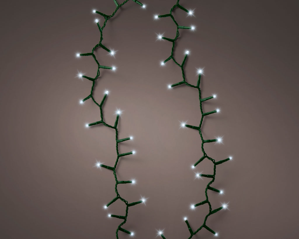 2000 LED compact cool white lights on green cable
