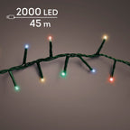 2000 LED Compact multi colour lights on green cable