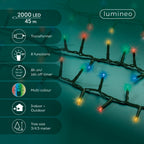 2000 LED Compact multi colour lights on green cable