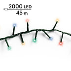 2000 LED Compact multi colour lights on green cable