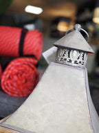 Firwood lantern with metal crossing