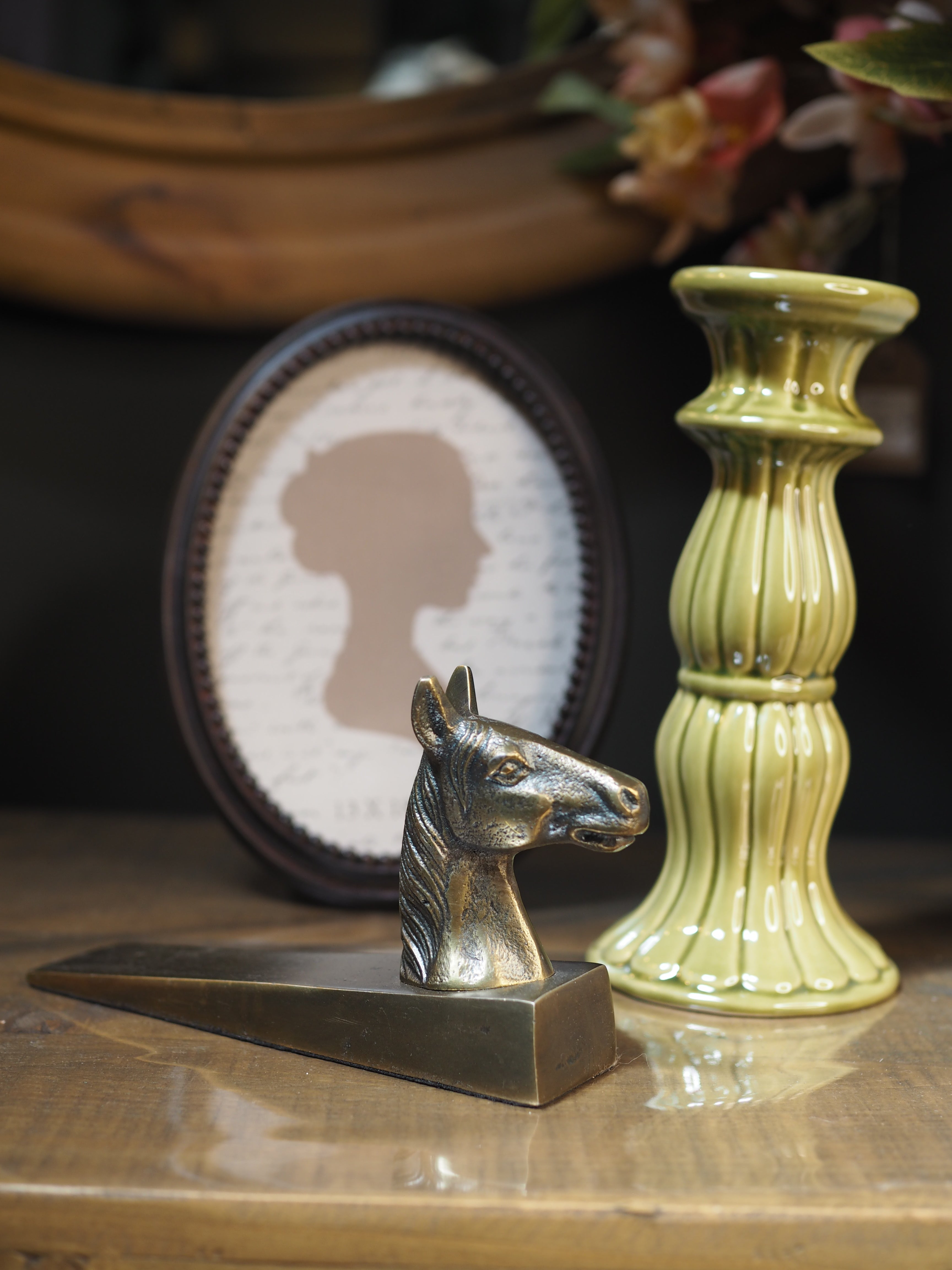 Brass horse doorstop
