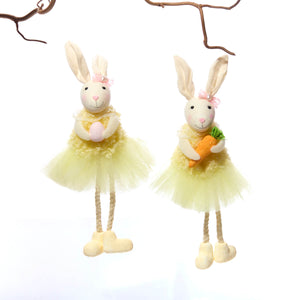 Bunny in yellow tutu hanging decoration