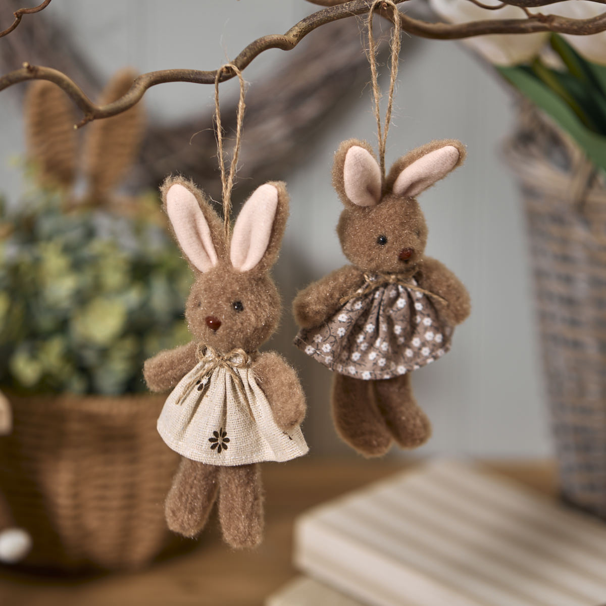 Fluffy bunny hanging decoration