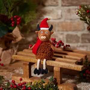 Xmas Highland Cow Shelf Sitter