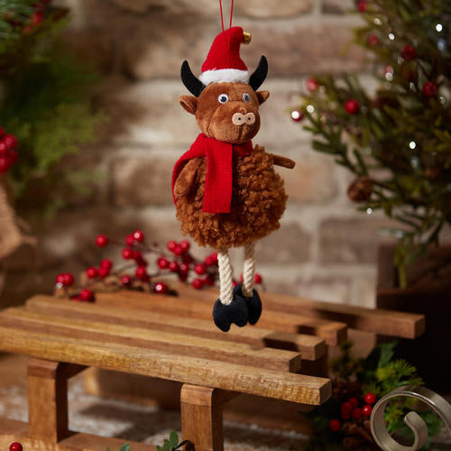 Xmas Highland Cow Hanging Decoration