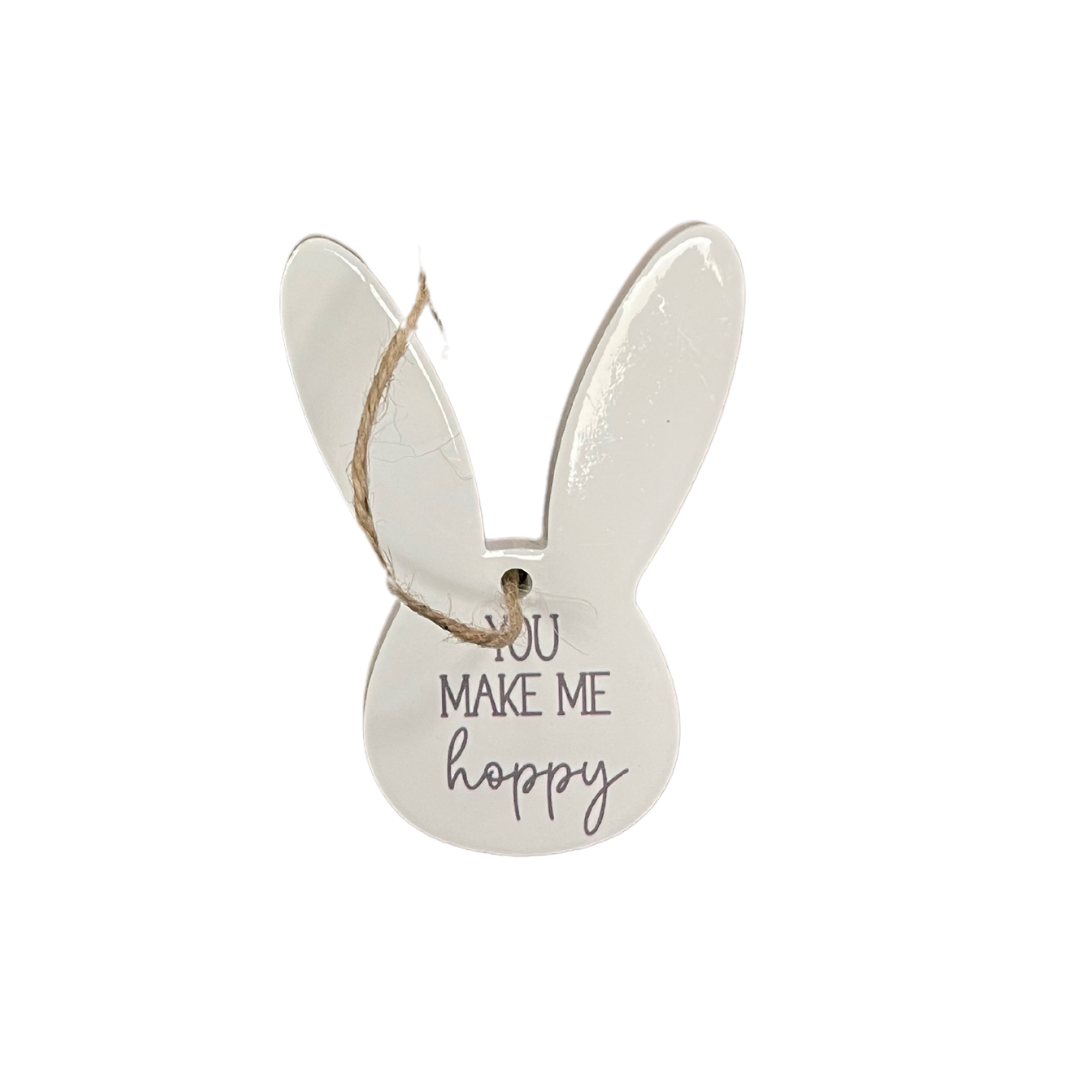 White ceramic hanging bunny ears