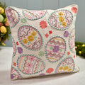 Embroidered Easter egg square cushion