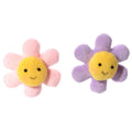 Velour flower with smiley face hanging decoration - 2 ass