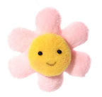 Velour flower with smiley face hanging decoration - 2 ass