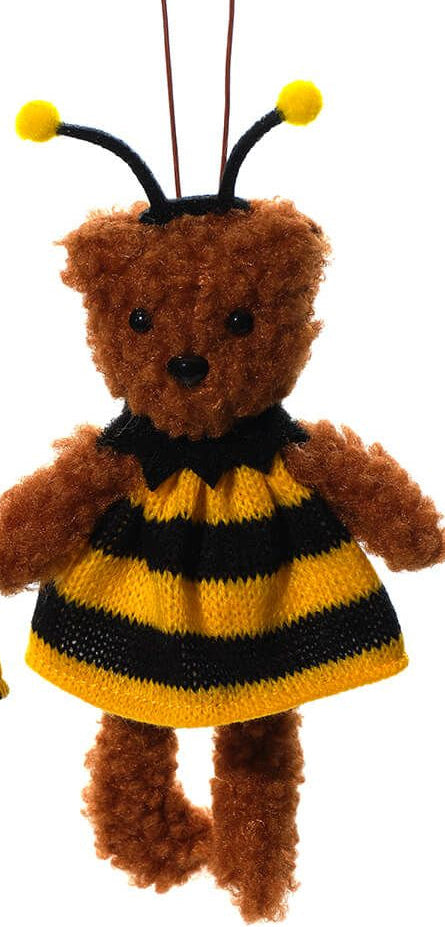 Fleecey teddy bear in bee costume