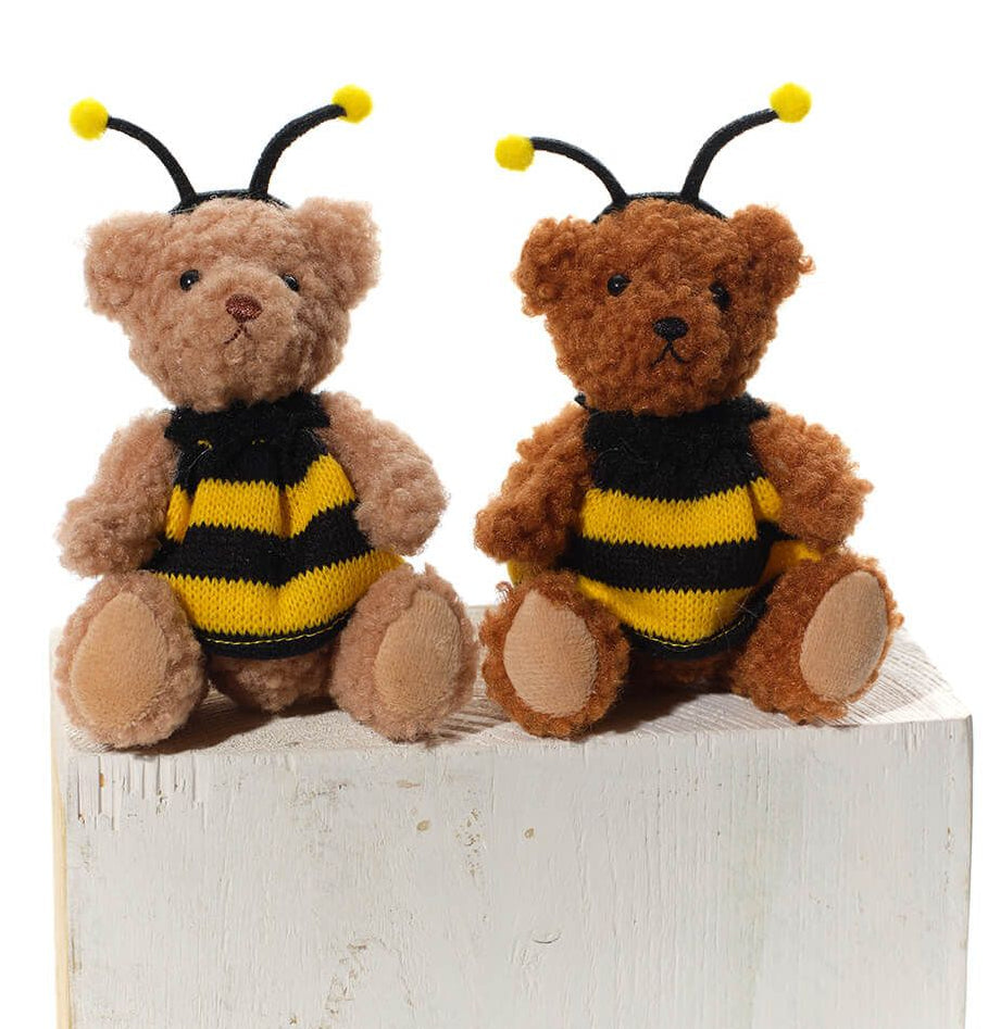 Sitting Fleecy teddy bear in bee costume