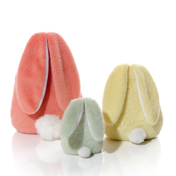 Plush pink bunny sitting ornament (Large)