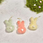 Soft bunny with pom pom tail hanging dec