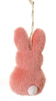 Soft bunny with pom pom tail hanging dec