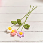 Bright & beautiful wired crochet daisies