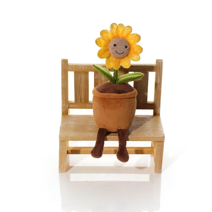 Cute potted daisy and sunflower shelf sitter