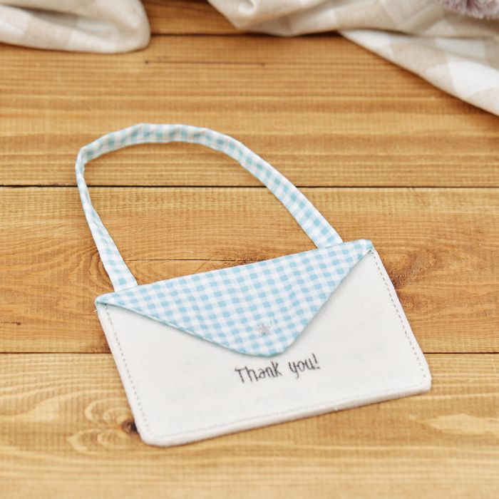 Blue gingham baby tooth envelope