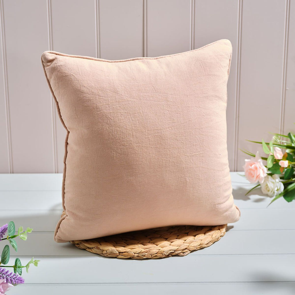 Rose cottage embroidered square cushion