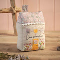 Ditsy floral 'Love Grows Here' fabric house shaped doorstop