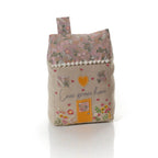 Ditsy floral 'Love Grows Here' fabric house shaped doorstop