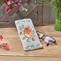 Garden birds embroidered glasses case