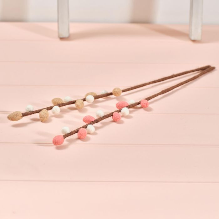 Felt willow bud stems