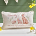 Meadow Fields family bunny rectangular cushion