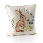 Bunny print cotton embroidered cushion