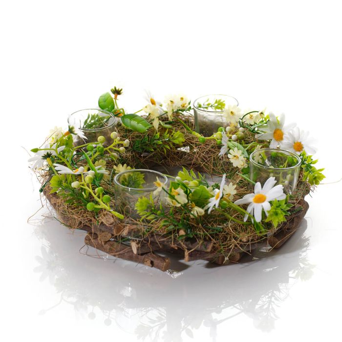 Meadow fields twig round candle holder centre piece