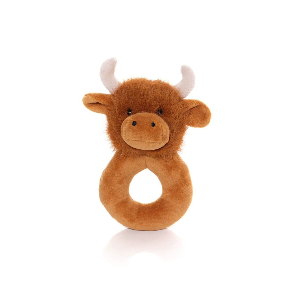 Plush mini farm Hugo the highland coo rattle