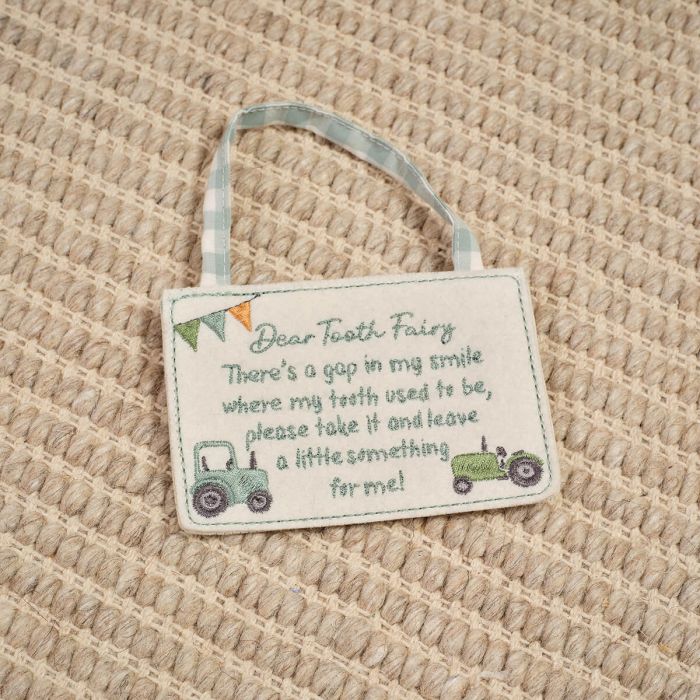 Dear tooth fairy blue felt envelope hanger