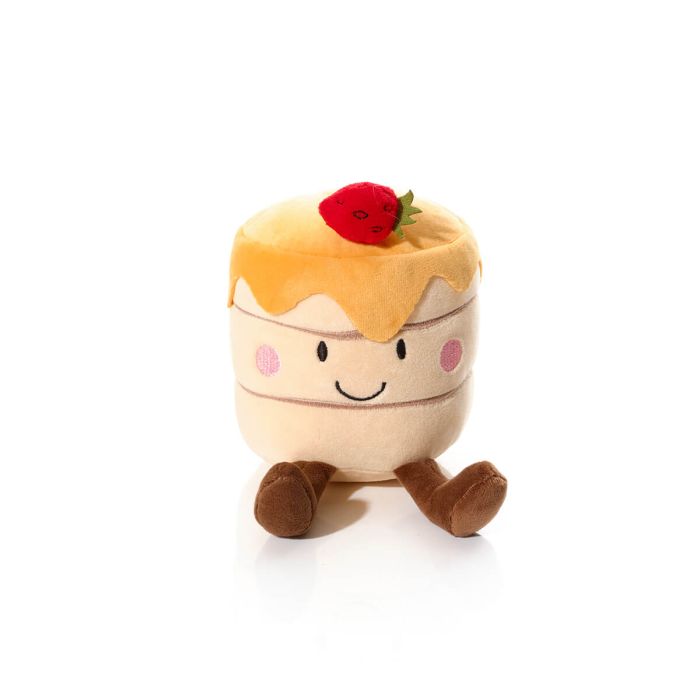 Plush pancake with strawberries stack