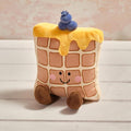 Plush sweet waffle with blueberries