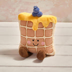 Plush sweet waffle with blueberries