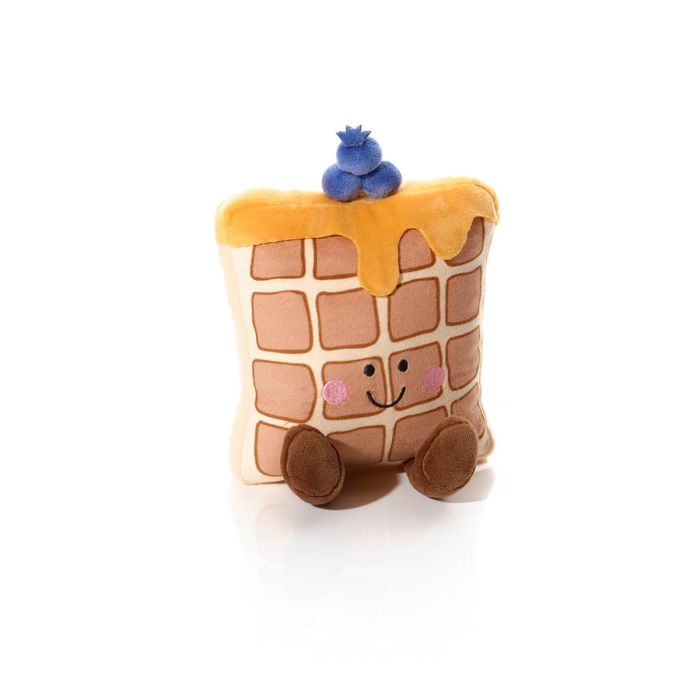 Plush sweet waffle with blueberries