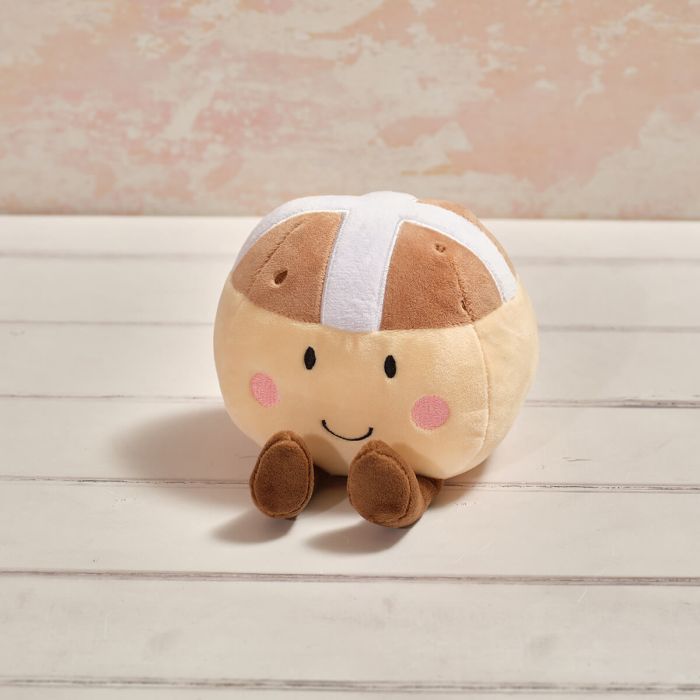 Plush hot cross bun