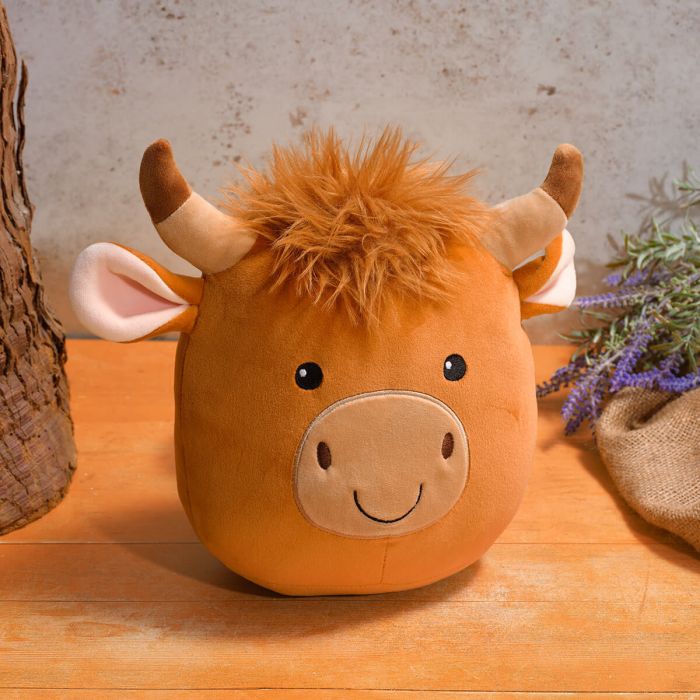 Plush highland cow squishy cushion