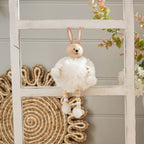 White pom pom bunny shelf sitter