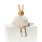 White pom pom bunny shelf sitter