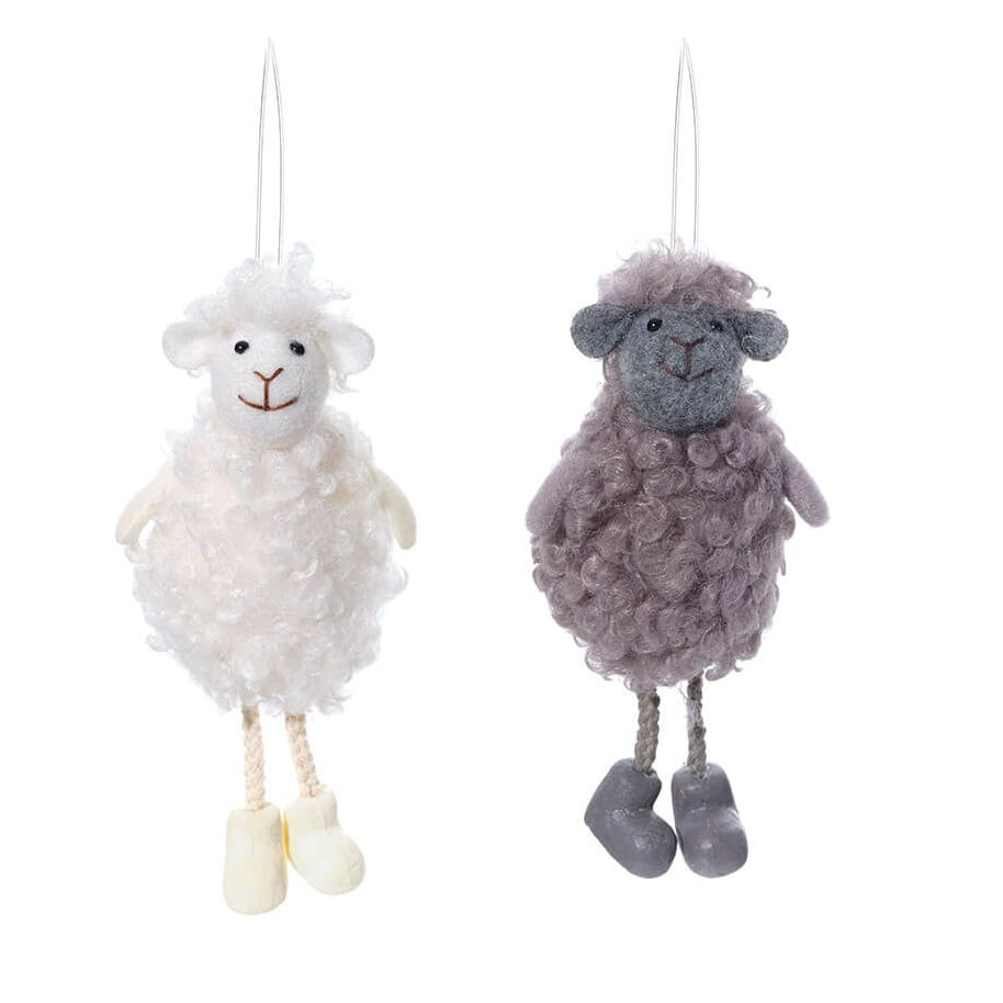 Fluffy sheep hanging decoration - 2 ass