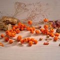 Burnt orange pumpkin shearling fabric garland